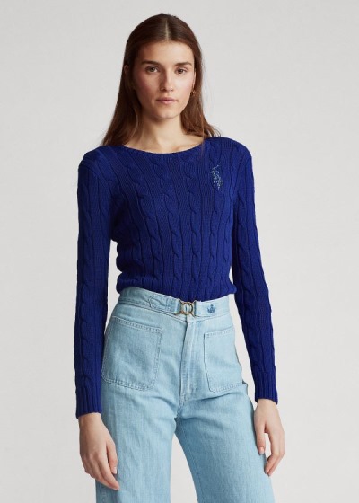 Sueter Polo Ralph Lauren Mujer Azul Rey Azules - Cable-Knit Cotton - IWDGO5631